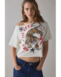 Urban Outfitters - Y2K Graphic Off-The-Shoulder Cropped Tee - Lyst