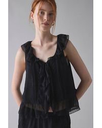 Kimchi Blue - Cassie Cascading Ruffle Lace Trim Sleeveless Blouse - Lyst
