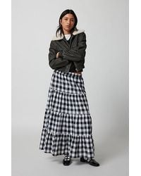 Urban Renewal - Remnants Gingham Tiered Maxi Skirt - Lyst
