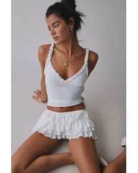 Out From Under - Cammy Ruffle Trim Mesh Tank Top - Lyst