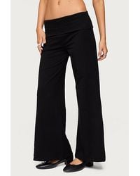 Edikted - Petite Wide Leg Fold Over Pants - Lyst