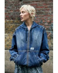 BDG - Mid Blue Denim Skate Jacket - Lyst