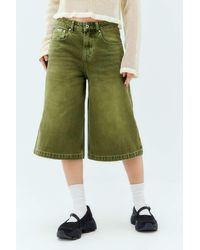 The Ragged Priest - Washed Green Release Denim Shorts - Lyst