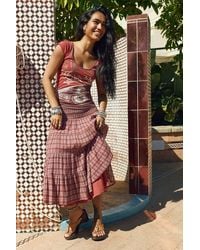 Kimchi Blue - Bea Crinkle Check Midi Skirt - Lyst