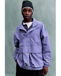 Snow Peak - Light Blue Nylon Double Rip Anorak - Lyst