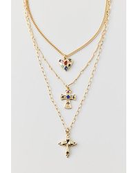 Urban Outfitters - Bella Cross Layered Necklace - Lyst