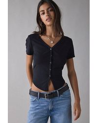 Vintage & ReMADE by UO - Remade By Uo Remnants Ribbed Flyaway Top - Lyst