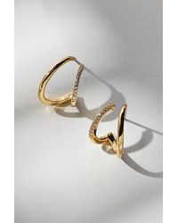 Electric Picks - Crosby Rhinestone Double Hoop Earrings - Lyst