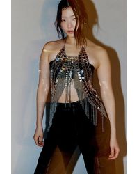 Urban Outfitters - River Metal Fringe Halter Top - Lyst