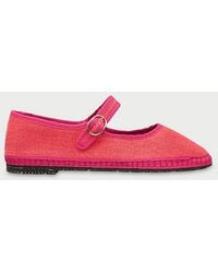 Flabelus - Linen Mary Jane Flat - Lyst