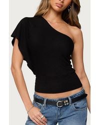 Edikted - Asymmetric Striped One Shoulder Top - Lyst
