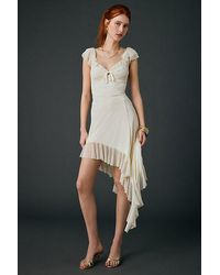 Urban Outfitters - Uo Hyacinth Rhinestone Studded Asymmetric Ruffle Midi Dress - Lyst