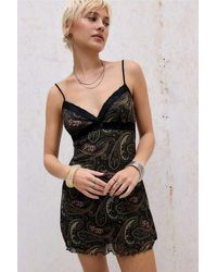 chinese dress ladies Sheer Lace A-Line Mini Dress in Ivory - 6