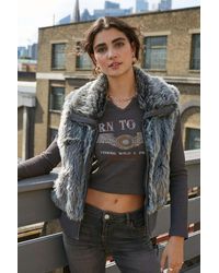 Urban Outfitters Uo Faux Fur Vest - Grey