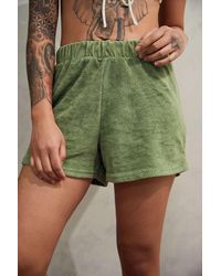 Daisy Street Green Towelling Shorts