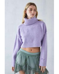 Urban Outfitters - Uo East West Cropped Roll Neck Jumper - Lyst