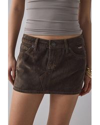 BDG - Ultimate Velvet Flocked Denim Low-Rise Mini Skirt - Lyst