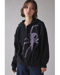 BDG - Dusty Spider Graphic Oversized Zip-Up Hoodie Sweatshirt - Lyst