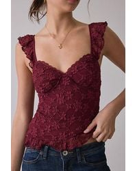 Kimchi Blue - Mari Lettuce-Edge Lace Asymmetric Ruffle Tank Top - Lyst