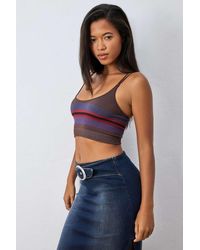 Out From Under - Markie Chocolate Stripe Print Seamless Ribbed Cami - Lyst