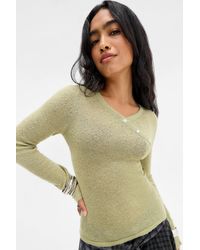 Motel - Green Elanur Long Sleeve Knit Top - Lyst