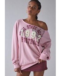 BDG - Jessa Graphic Off-The-Shoulder Pullover Top - Lyst