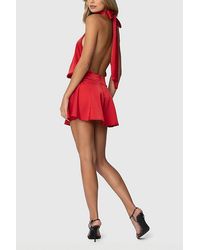 Edikted Venice Open Back Mini Dress in Natural | Lyst