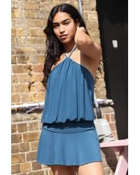 Silence + Noise - Silence + Noise Livvy Slinky Halter Skort Dress - Lyst