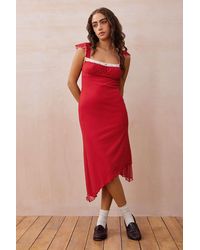 Kimchi Blue - Maisie Red Polka Dot Midi Dress - Lyst