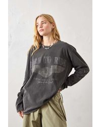 Urban Outfitters Uo - langärmeliges skater-t-shirt born to ride" - Grau