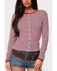 Edikted - Rayla Striped Button Up Top - Lyst