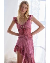 Urban Outfitters - Uo Hyacinth Lace Spliced Midi Dress - Lyst