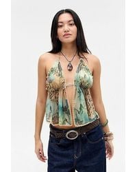 Out From Under - Leopard Open Front Chiffon Cami - Lyst