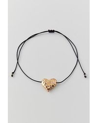 Urban Outfitters - Hammered Heart Corded Necklace - Lyst
