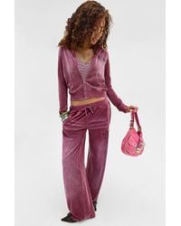 Juicy Couture - Uo Exclusive Washed Velour Crop Hoodie - Lyst