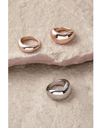 Silence + Noise - Silence + Noise Chunky Molten Metal Rings 3-pack - Lyst