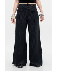 Urban Outfitters - Uo Hannah Low Rise Pinstripe Trousers At - Lyst