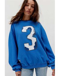 Urban Outfitters - Uo Distressed Sporty Crew Neck Sweatshirt - Lyst