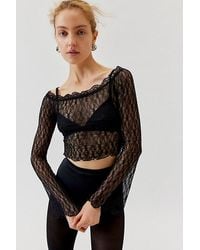 Urban Renewal - Remnants Lace Long Sleeve Off-The-Shoulder Top - Lyst