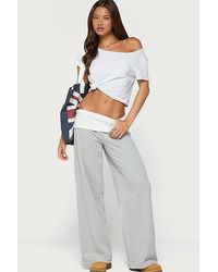 Edikted - Idha Contrast Foldover Baggy Sweatpants - Lyst
