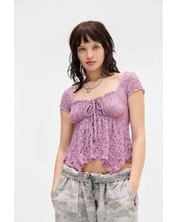 Kimchi Blue - Piper Cap Sleeve Blouse - Lyst