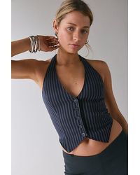 Urban Outfitters - Uo Esme Tailored Crop Halter Vest Top Jacket - Lyst