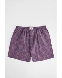 BDG - Navy & Red Check Boxer Shorts - Lyst