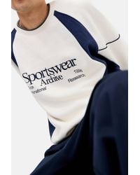 iets frans... - Ecru & Navy Panel Sport Sweatshirt - Lyst