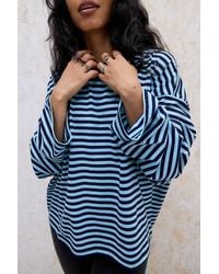 Lioness - Navy Bloom Long Sleeve T-shirt - Lyst