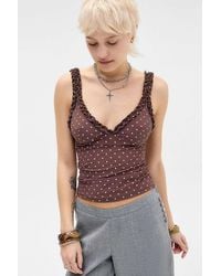 Out From Under - Cammy Ruffle Mesh Cami - Lyst