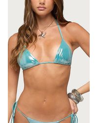 Edikted - Seffey Metallic Triangle Bikini Top - Lyst