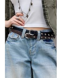 Urban Outfitters - Uo Skinny Studded Faux Leather Belt - Lyst