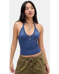 Out From Under - Andi Halterneck Button Seamless Vest Top Jacket - Lyst