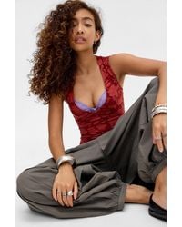 Motel - Lihat Flocked Plunge Top - Lyst
